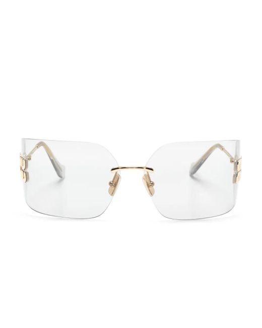 Miu Miu Metallic Rimless Sunglasses