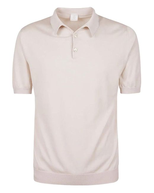 Eleventy White Short-Sleeved Polo Shirt for men