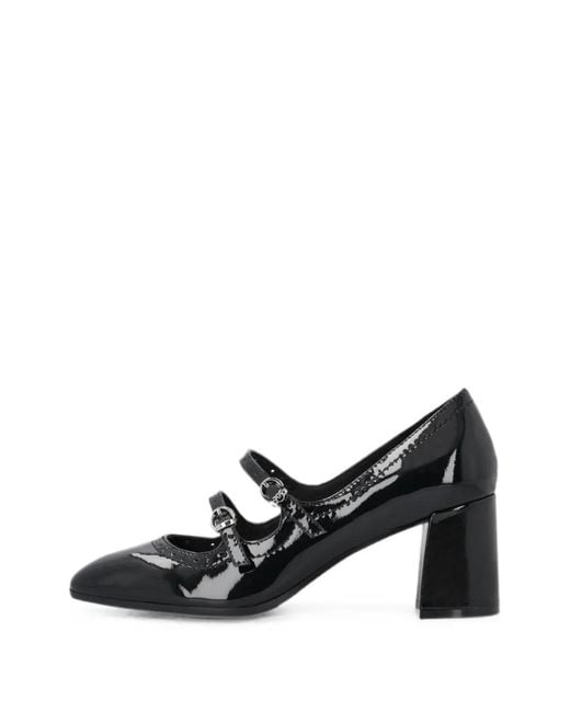 Pinko Black Patent-Finish Brogue-Detail Pumps