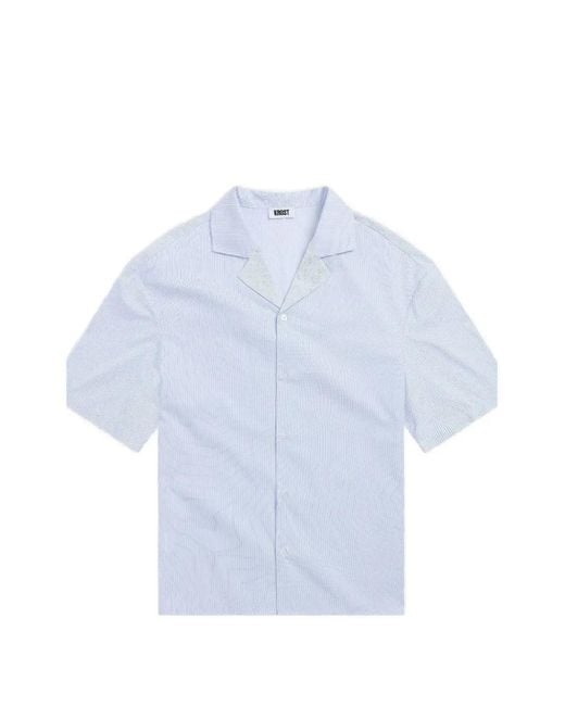 KROST Blue Striped Camp-Collar Shirt for men
