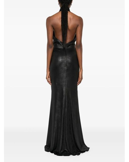 Vestido de fiesta con cuello halter Elie Saab de color Black