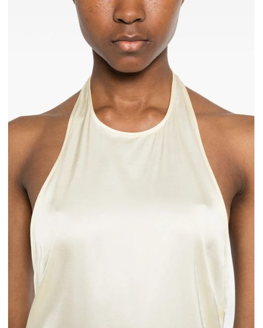 Enza Costa White Robe Sans Manches À Coupe Courte