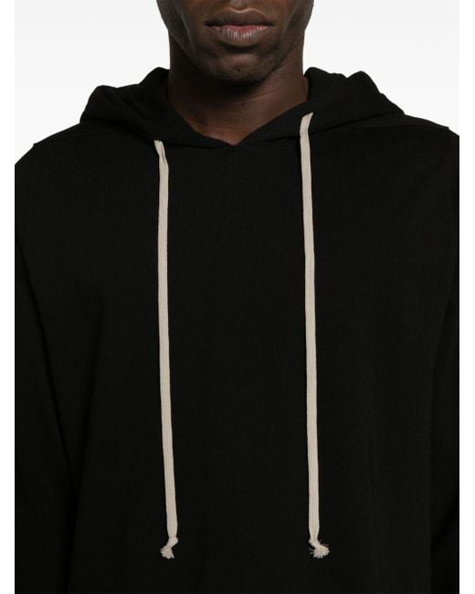 Rick Owens Black Mid-length Organic-cotton Hoodie for men