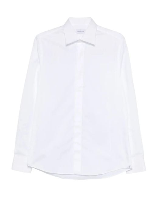 Chemise Cambridge À Manches Longues Tagliatore pour homme en coloris White