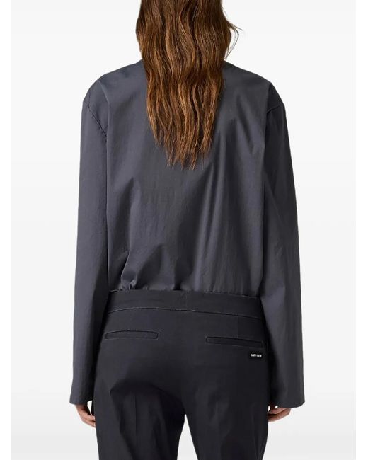 Miu Miu Gray Stretch Poplin Top