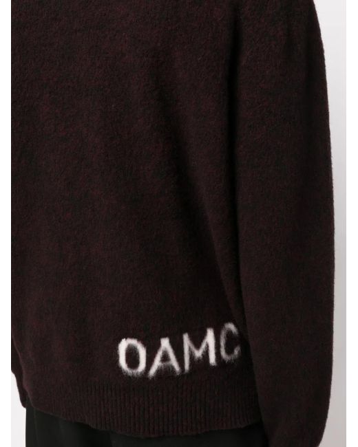 OAMC Black Logo-Knit Roll-Neck Jumper for men