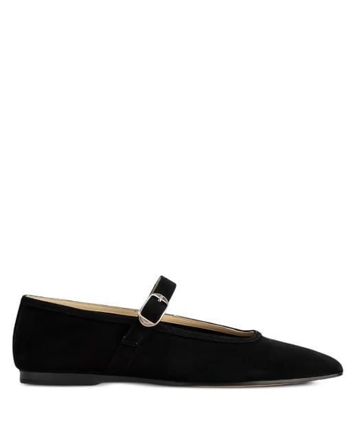 Le Monde Beryl Black Ballerinas aus Wildleder mit Schnallenverschluss