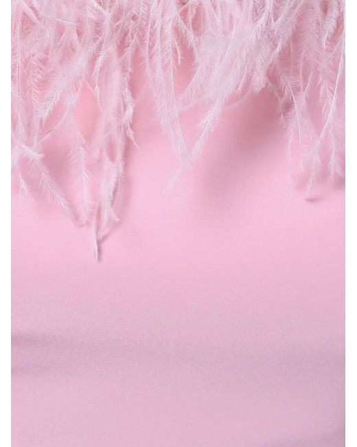 Rami Al Ali Pink Feather-Embellished Mermaid Gown Maxi Dress