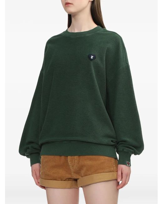 A Bathing Ape Green Heart-Patch Sweatshirt