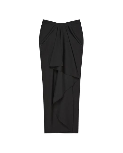 Givenchy Black Jupe Longue En Laine Et Mohair