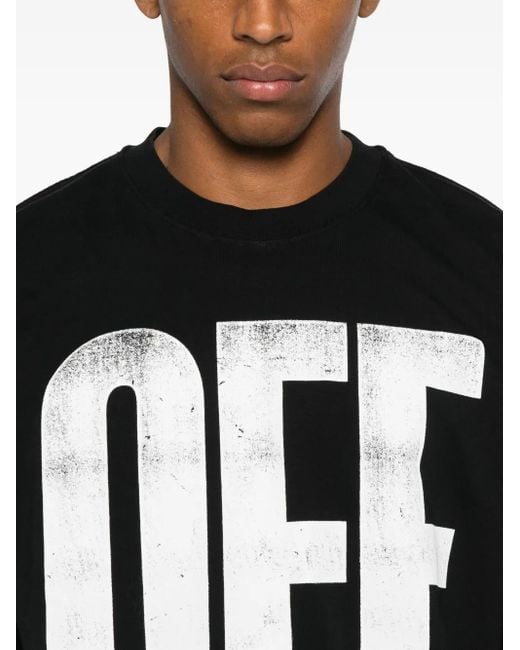 Off-White c/o Virgil Abloh Black Logo-Print T-Shirt for men