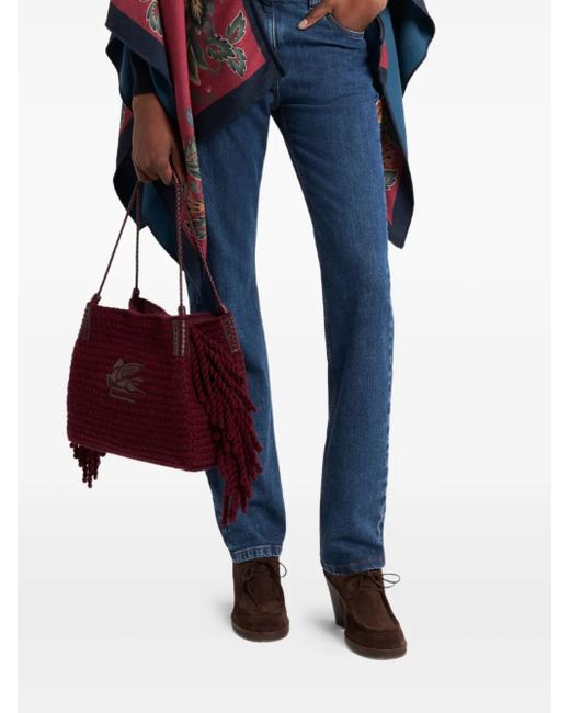 Etro Blue Floral-Patterned Cape