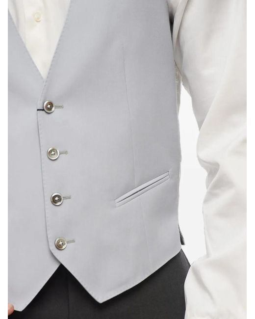 Corneliani White Single-Breasted Wool Waistcoat for men