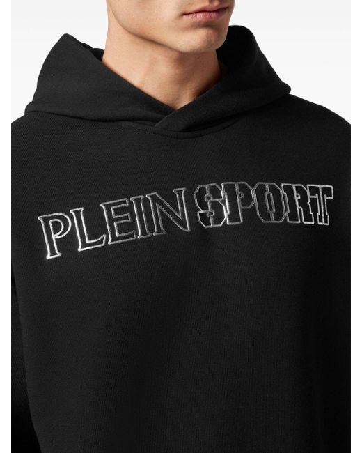 Philipp Plein Black Tiger Logo-print Hoodie for men