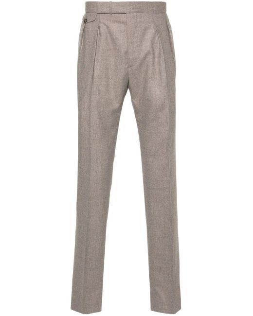 Pantalones texturizados tapered Tagliatore de hombre de color Gray