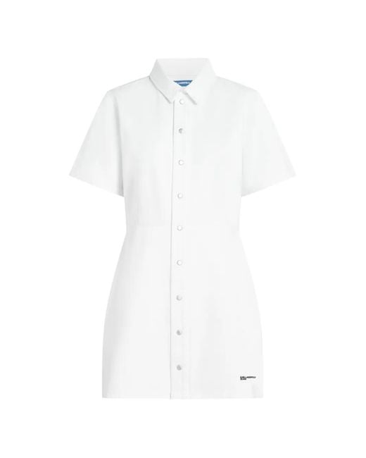 Karl Lagerfeld White Buttoned Mini Dress