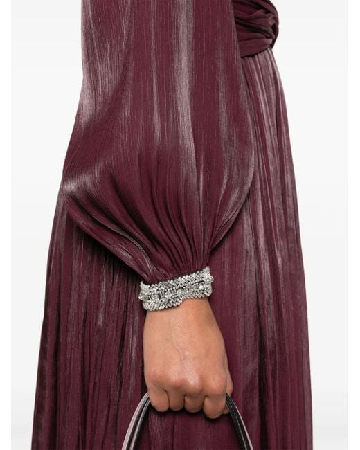 Vestido midi plisado Nissa de color Purple