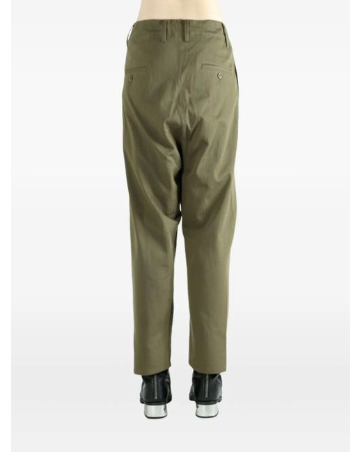 Uma Wang Green Perch Drawstring-Waist Trousers for men