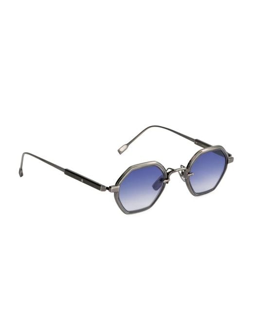 Sato Eyewear Blue Arraï-T Geometric-Frame Sunglasses