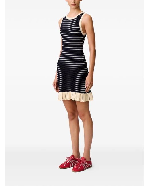 Robe En Maille À Bordure Rayée Claudie Pierlot en coloris Black