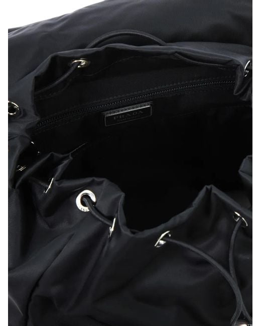 Prada Black Re-Nylon And Saffiano Leather Backpack for men