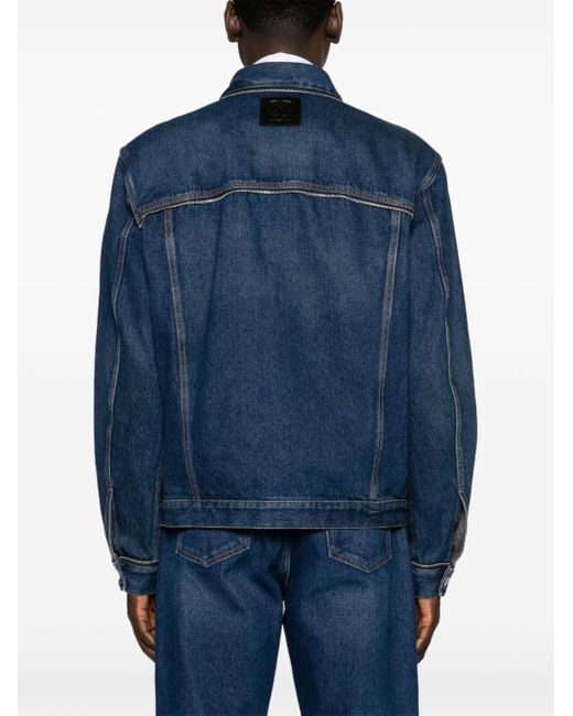 Off-White c/o Virgil Abloh Blue Zip-embellished Denim Jacket - Men's - Cotton for men