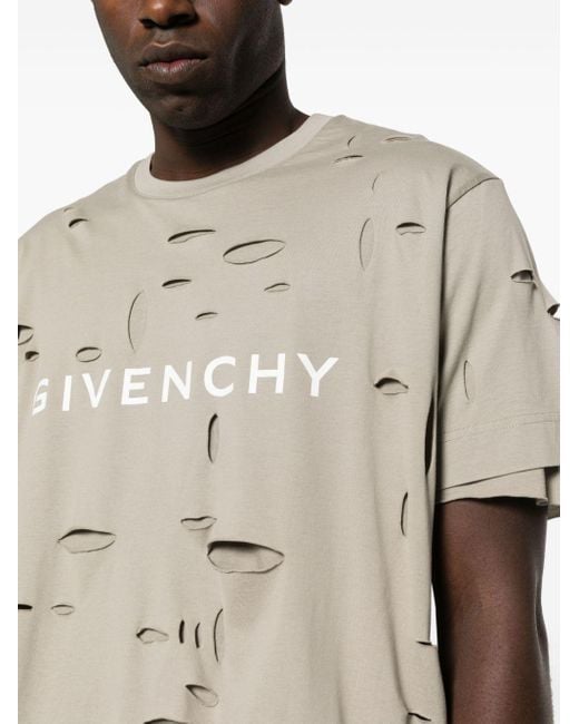 メンズ Givenchy カットアウト Tシャツ White