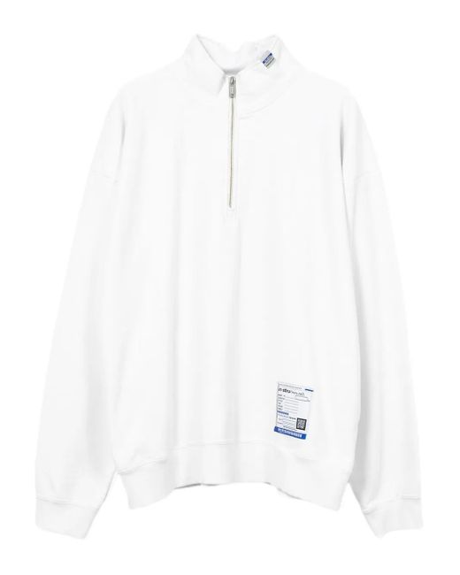 in・stru(men-tal) White Half-Zip Pullover Sweatshirt for men