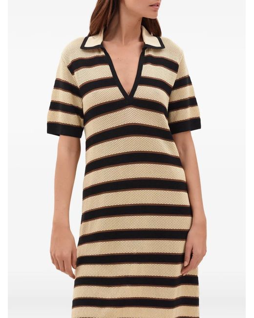 Eres White Hémisphère Striped Knitted Mini Dress