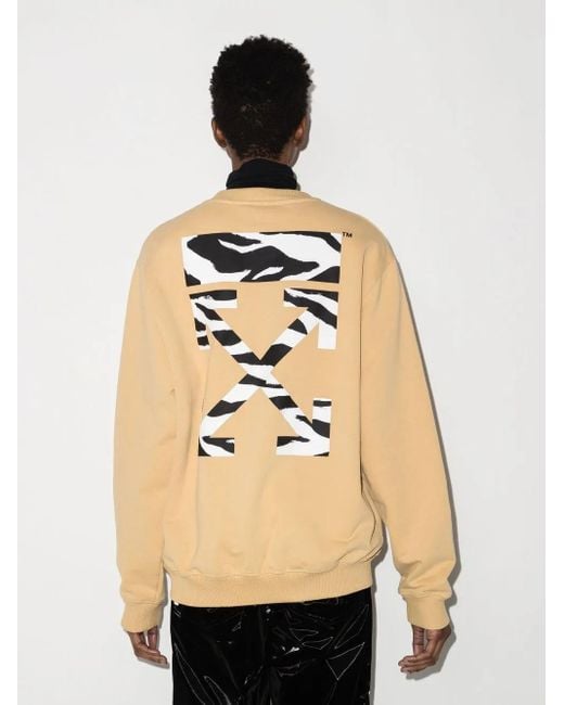 Off-White c/o Virgil Abloh Natural Zebra Arrows-Print Sweatshirt