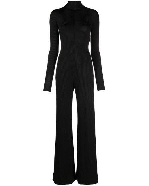 Balenciaga Black Ribbed-knit Jumpsuit