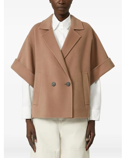 Weekend by Maxmara Natural Pera Double-Breasted Short Coat