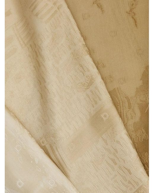 Ferragamo Natural Palazzo Silk Jacquard Degrade Scarf