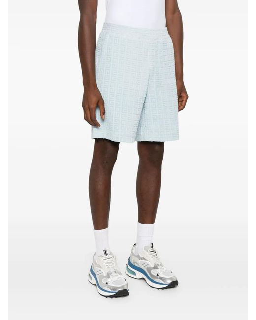 Givenchy Blue Jacquard-Pattern Bermuda Shorts for men