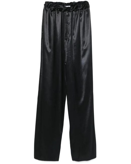 Ferragamo Black Satin Trousers