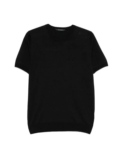 Tagliatore Black Short-Sleeve T-Shirt for men
