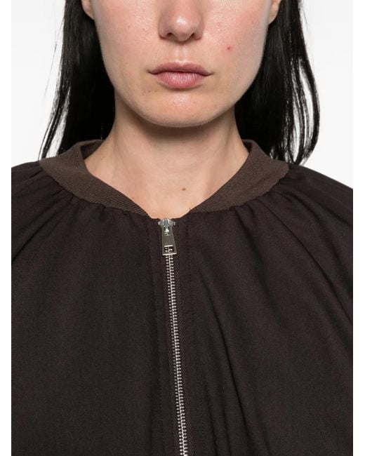 Imperial Black Zip-Up Puffed-Sleeve Jacket