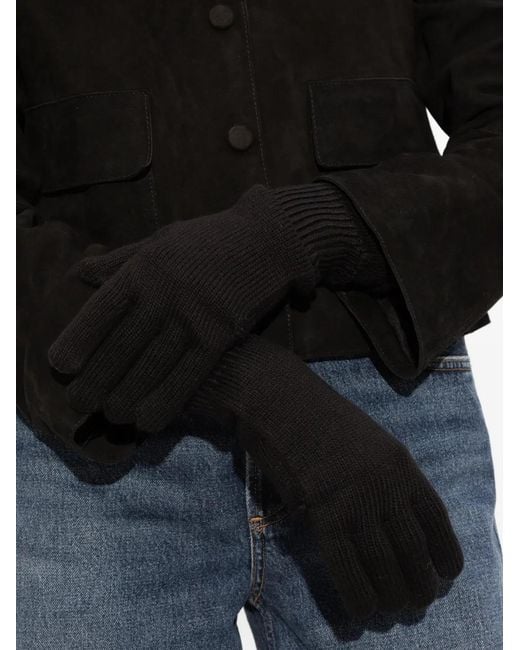 Issey Miyake Black Cut-Out Gloves