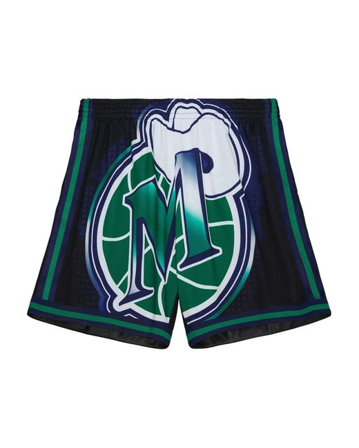 Mitchell & Ness Blue Dallas Mavericks Big Face Shorts for men