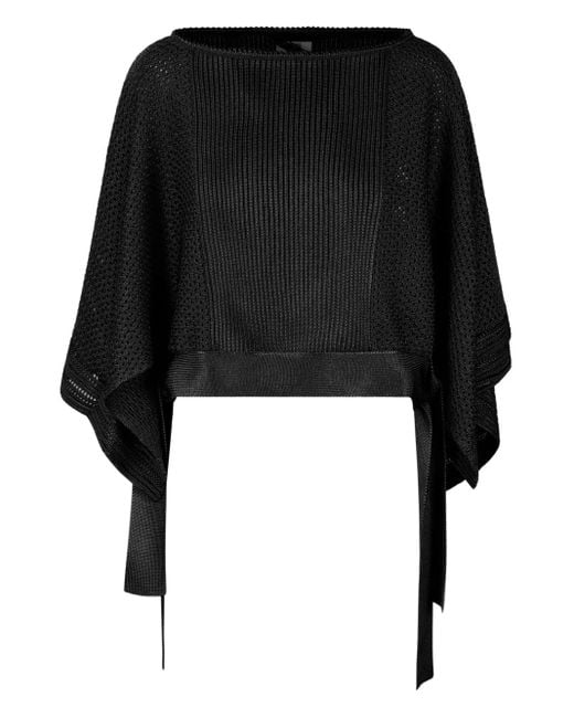 Alberta Ferretti Black Knit Batwing Top
