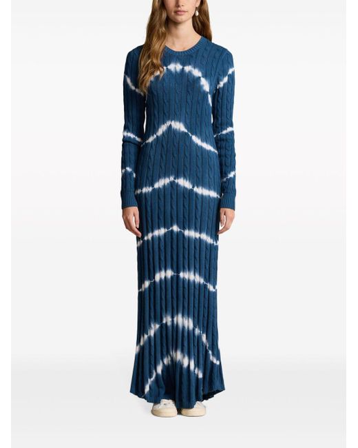 Polo Ralph Lauren Cable-Knit Cotton Maxi Dress in Blue | Lyst
