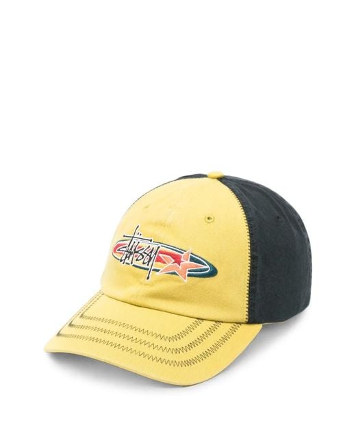 Stussy Yellow Logo-Embroidered Baseball Cap for men