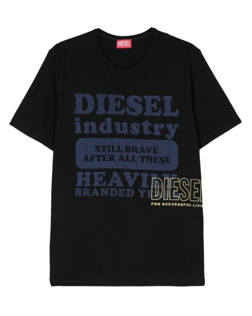 DIESEL Black T-just-n9 Logo-print T-shirt for men