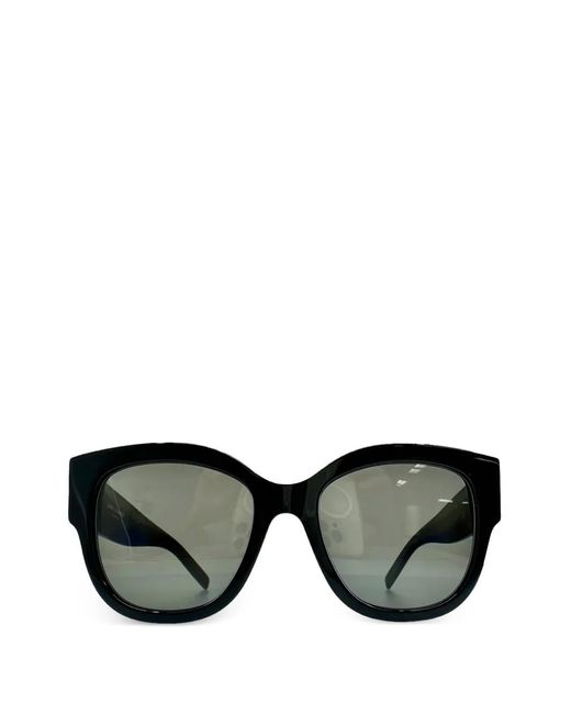 Saint Laurent Black Sl M95 Logo-Plaque Sunglasses