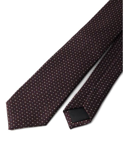 Prada Black Pattern Silk Tie for men