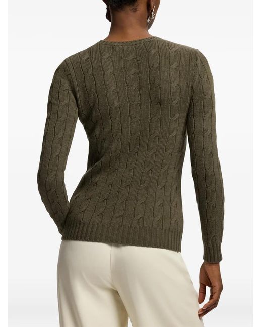 Ralph Lauren Green Cable-Knit Cashmere Sweater