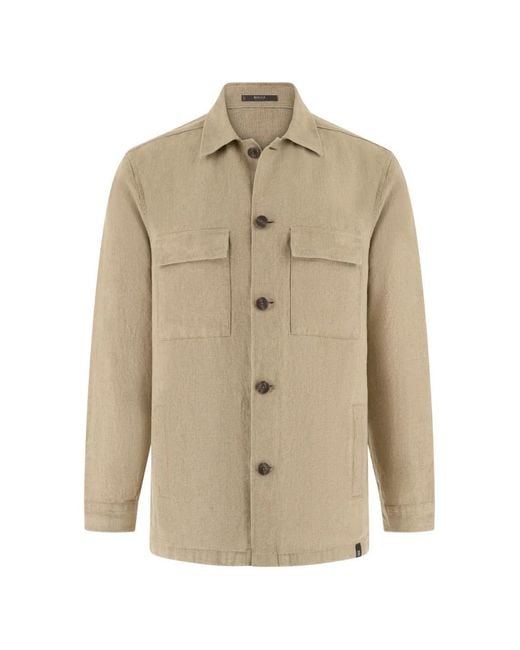 Boggi Natural Linen Patch-Pocket Shirt Jacket for men