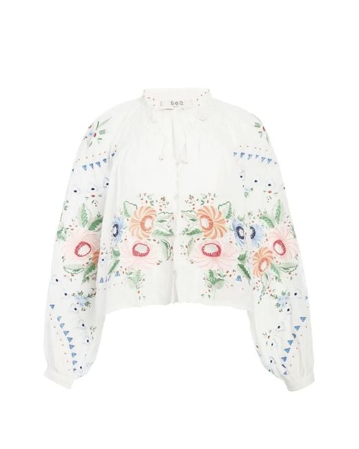 Sea White Serafina Blouse