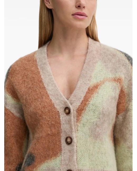 Nanushka Natural Regular Fit Buttoned Cropped Cardigan