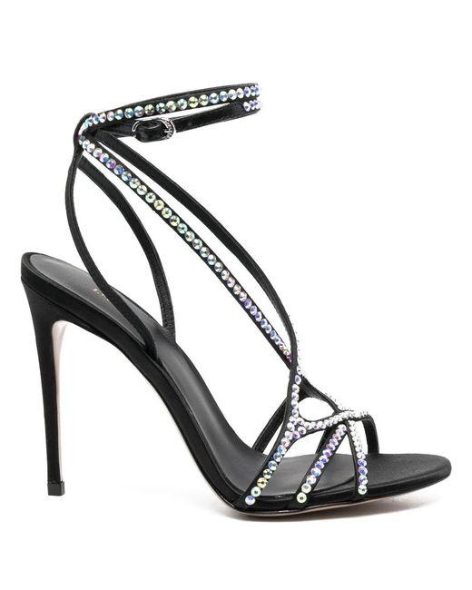 Le Silla Black Belen 105Mm Crystal-Embellished Sandals